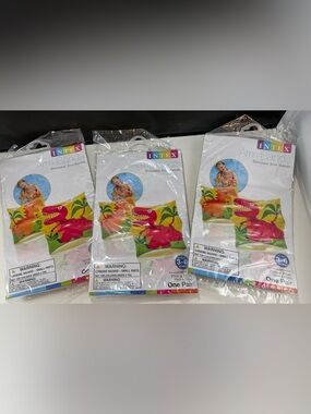 Swimming Arm Bands 3 sets Brand New Intex Dinosaur Ages 3-6